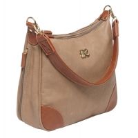 Bulldog Cases &amp; Vaults Hobo Series Concealed Carry Purse Taupe With Tan Trim BDP-014