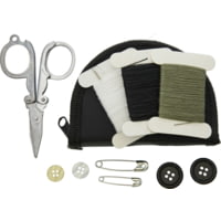 Bushcraft Sewing Kit In Zipped Pouch In Black Nylon Zippered Storage Pouch