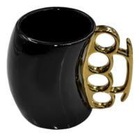Caliber Gourmet Brass Knuckle Mug, Black and Gold