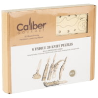 Caliber Gourmet Wood Knife Puzzles, 6 Pack, Brown