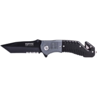 Humvee Adventure Gear HMVKTR08 Humvee Recon Folding Plain/Serrated Black Stainle