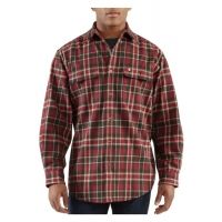 Carhartt Hubbard Plaid Shirt - Men's-Dark Red-Small