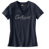 Carhartt Lockhart Graphic Scrpt Logo Short Sleeve V-neck T-shirt - Women's