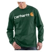 Carhartt Long Sleeve Logo T-Shirt - Men's-Hunter Green-Medium