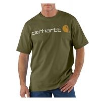 Carhartt Shortsleeve Logo T-Shirt - Men's-Army Green-Medium