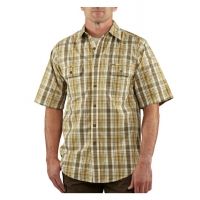 Carhartt Standish Plaid Shortsleeve Shirt - Men's-Amber Yellow-Medium