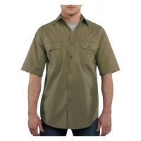 Carhartt Standish Solid Shortsleeve Shirt - Men's-Army Green-Large