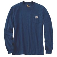 Carhartt Workwear Pkt Long Sleeve T-shirt, Dark Cobalt Blue Heather - Men's