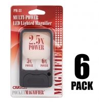 Carson PocketMag Pocket Magnifier Loupe w/LED, Multi-pack