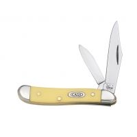 Case 3220 CV Yellow Synthetic Peanut Folding Knife - Clip and Pen Blades