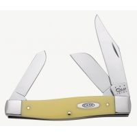 Case 3375 CV Yellow Synthetic Large Stockman Knife - Clip, Sheepfoot and Spey