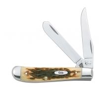 Case Amber Bone Mini Trapper 2 Blade Folding Knife 6207