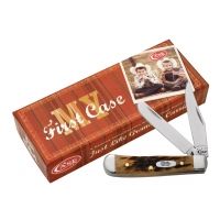 Case 62154 SS My First Case Antique Bone Tiny Trapper Folding Knife