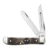 Case BSA Logo Embellished Smooth Natural Bone Folding Knives