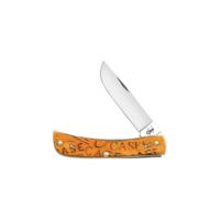 Case Carved Persimmon Orange Bone Sod Buster Jr Folding Knife