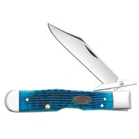 Case Collectors Club-Rogers Corn Cob Jig Caribbean Blue Bone Cheetah Folding Knife