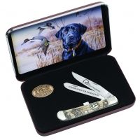 Case Ducks Unlimited Gift Set - Embellished Smooth Natural Bone Trapper Blade in Jewel Box