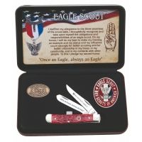 Case Eagle Scout Smooth Red Bone Mini Trapper Knife