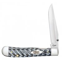 Case Black &amp; White Carbon Fiber - Kickstart TrapperLock Folding Knive w/Belt Clip