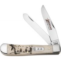 Case Sportsman Series Embellished Smooth Natural Bone Trapper Folding Knife