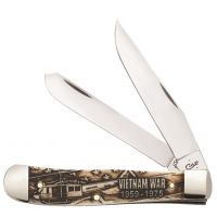 Case War Series - Trapper Blade with Vietnam Embellished Smooth Natural ...