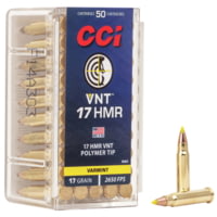 CCI Ammunition .17 Hornady Magnum Rimfire 17 Grain VNT Brass Rimfire Ammunition