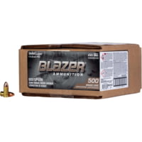 CCI Ammunition Blazer 9mm 115grain Full Metal Jacket (FMJ) Brass Cased Pistol Ammunition