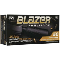 CCI Ammunition Blazer Clean-Fire Suppressor 45 Auto 230 Grain TMJ Brass Pistol Ammunition