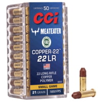 CCI Ammunition Copper-22 .22 Long Rifle 22 Grain Copper Hollow Point Rimfire Ammunition