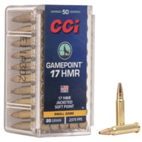 CCI Ammunition Gamepoint .17 Hornady Magnum Rimfire 20 Grain Jacketed Soft Point Rimfire Ammunition