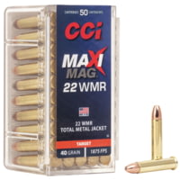 CCI Ammunition Maxi-Mag .22 Winchester Magnum Rimfire 40 Grain Total Metal Jacket Rimfire Ammunition