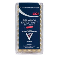 CCI Ammunition Maxi-Mag .22 Winchester Magnum Rimfire 30 Grain TNT Jacketed Hollow Point Rimfire Ammunition