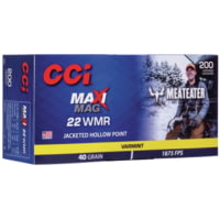 CCI Ammunition MeatEater Series Maxi-Mag .22 Winchester Magnum Rimfire 40 Grain Jacketed Hollow Point Rimfire Ammunition