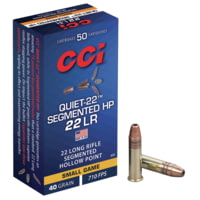 CCI Ammunition Quiet-22 Segmented HP .22 Long Rifle 40 Grain Segmented Hollow Point Rimfire Ammunition