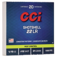 CCI Ammunition Shotshell Pest Control .22 Long Rifle 31 Grain Shotshell Rimfire Ammunition