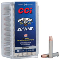 CCI Ammunition Uppercut .22 Winchester Magnum Rimfire 40 Grain Uppercut Jacketed Hollow Point Brass Rimfire Ammunition