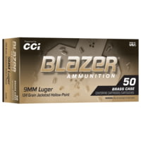 CCI Blazer 9mm Luger 124 Grain JHP Brass Pistol Ammunition