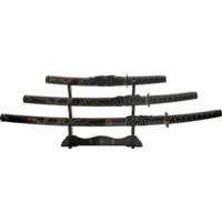 China Made 3 Pc Black Dragon Katana