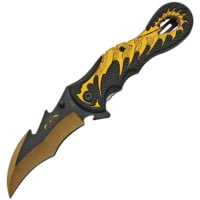 China Made Dragon Linerlock Gold Assisted Opening Folding Knife