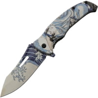 China Made Great Wave Linerlock A/O 3.75 in Stainless Steel Assisted Opening Folding Knife