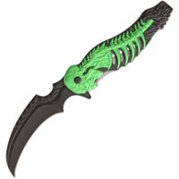China Made Monster Skull Linerlock A/O Folding Knife