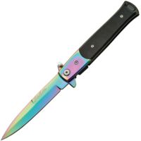 China Made Rainbow Stilletto A/O Folding Knife