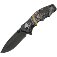China Made Skull Linerlock A/O Folding Knife