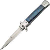 China Made Stiletto Blue A/O Folding Knife
