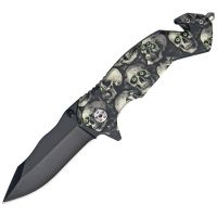 China Made Zombie Skull Linerlock Knife