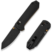 CIVIVI Thumb Stud &amp; Crossbar Lock Knife Black Burlap Micarta Handle 2.88inch Black Stonewashed 14c28n Blade