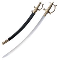 Cold Steel Talwar Sword w/Leather-Wood Scabbard &amp; Blued Steel Fitting