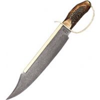 Colt Damascus D Guard Bowie Fixed Blade Knife