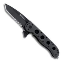 CRKT M16-12 Glass Filled Nylon Law Enforcement - Tanto, Triple-point Serrations, Black Glass Filled Nylon Handle, Lawks