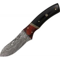 Damascus Big Game Skinner Fixed Blade Knife, 3.75in